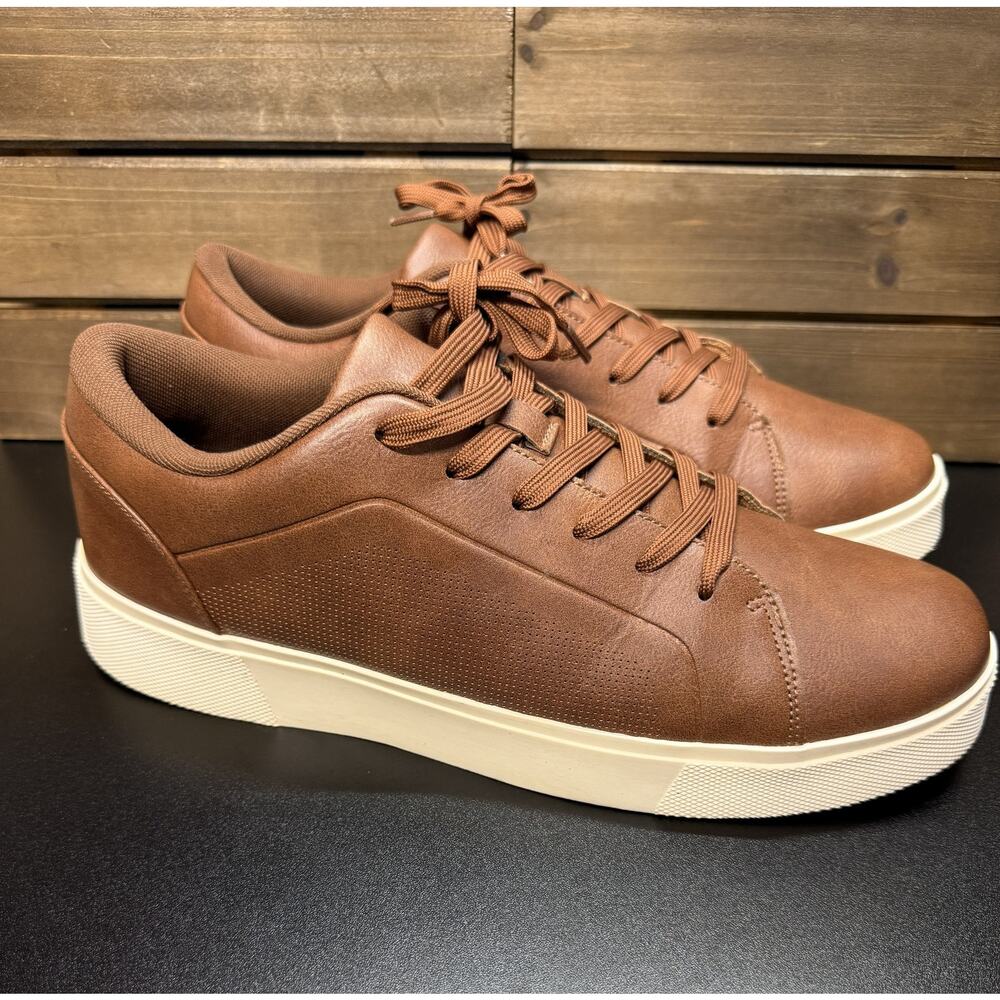 New York & Company Men's Rupertin Low Top Sneakers Cognac Size 10.5